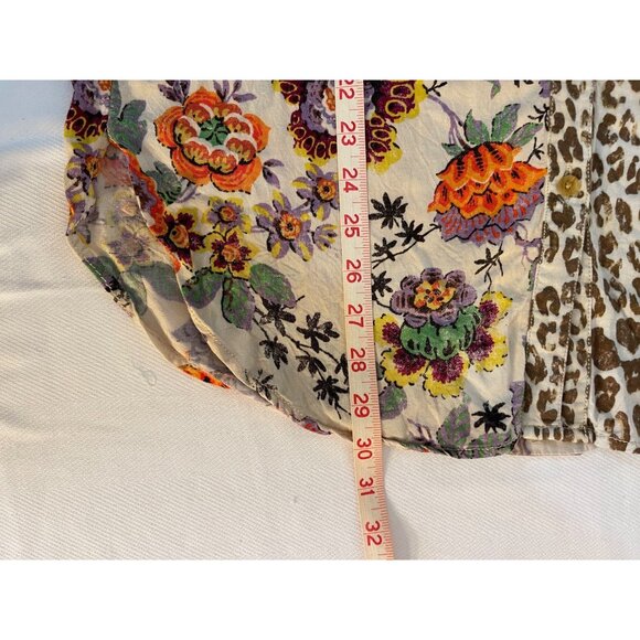 Anthropologie Pilcro Mixed Animal Floral Print Long Sleeve Western buttons Sz M - Picture 6 of 10